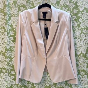 Lane Bryant Cream Blazer with Tailored Fit and Notched Lapels